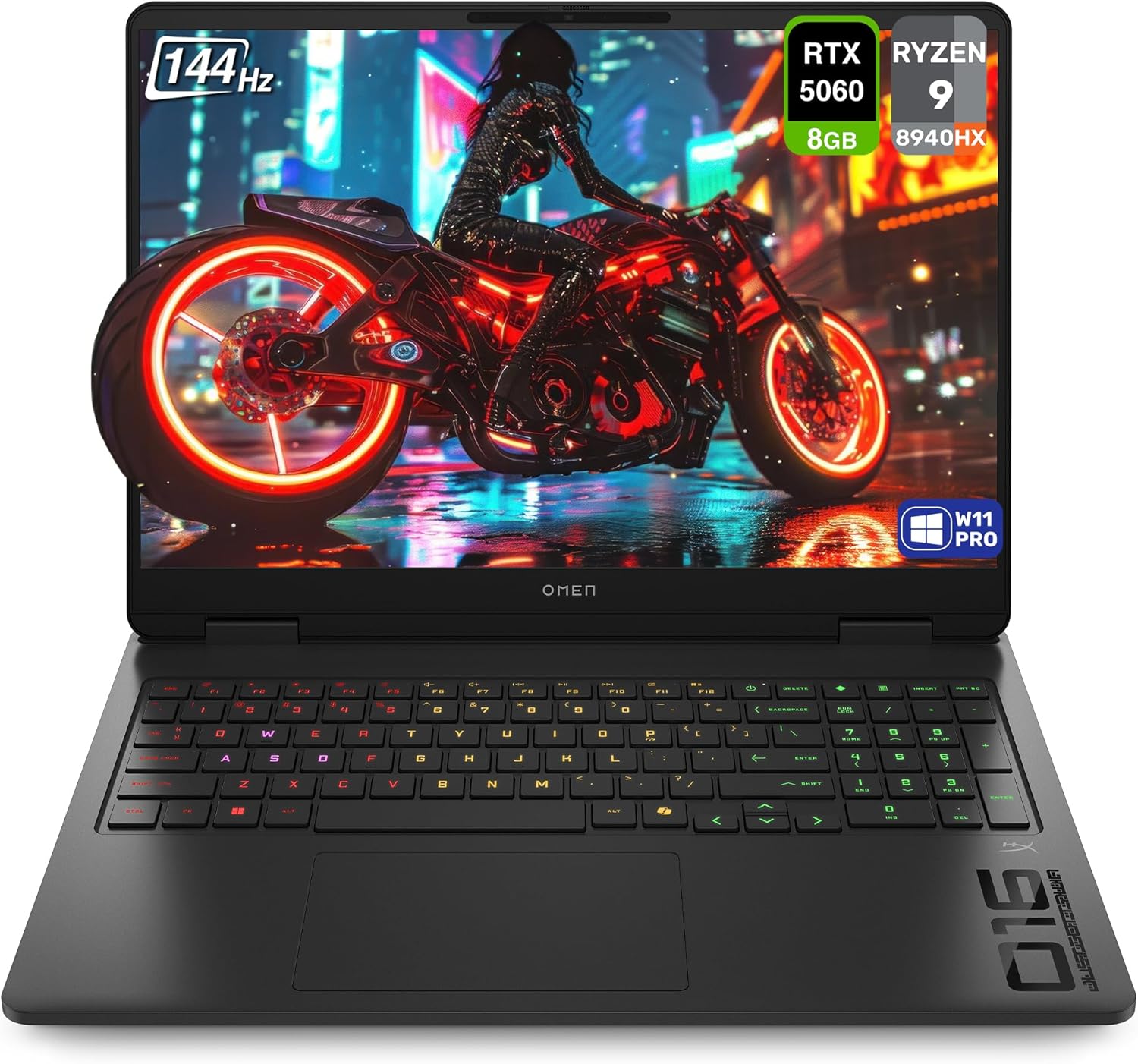 لپ تاپ گیمینگ اچ پی 16 اینچی مدل HP OMEN AP0167AX R9 8940HX 16GB 512GB SSD 8GB RTX5060 WUXGA 144Hz